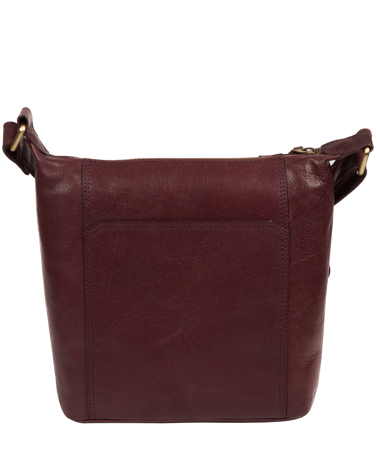 'Yasmin' Plum Leather Cross Body Bag Pure Luxuries London