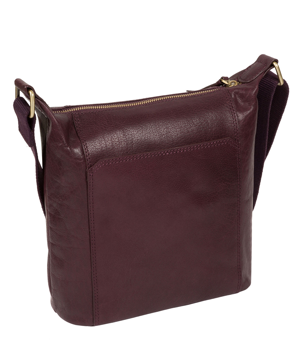 'Yasmin' Plum Leather Cross Body Bag Pure Luxuries London