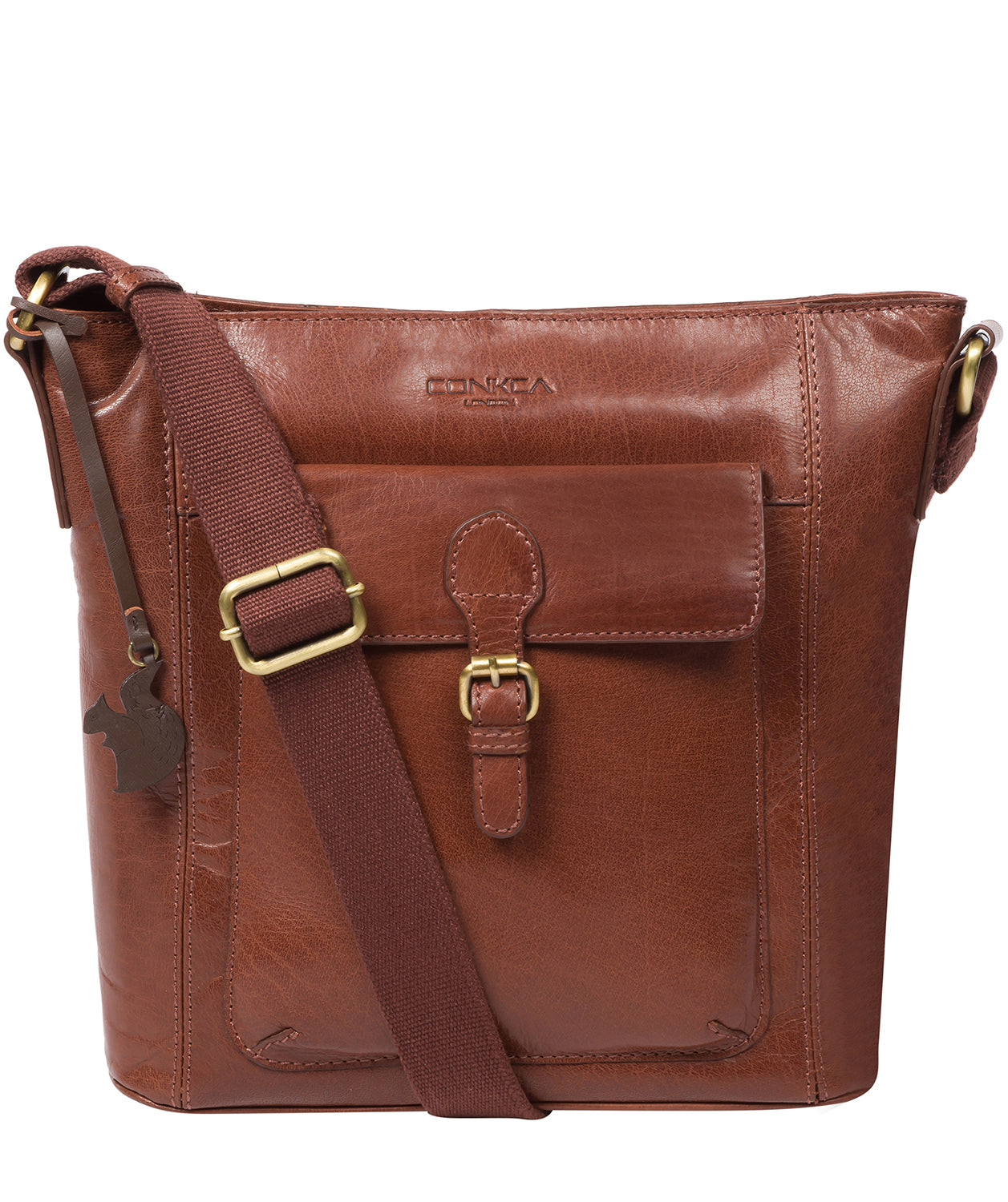 'Vonda' Conker Brown Leather Cross Body Bag