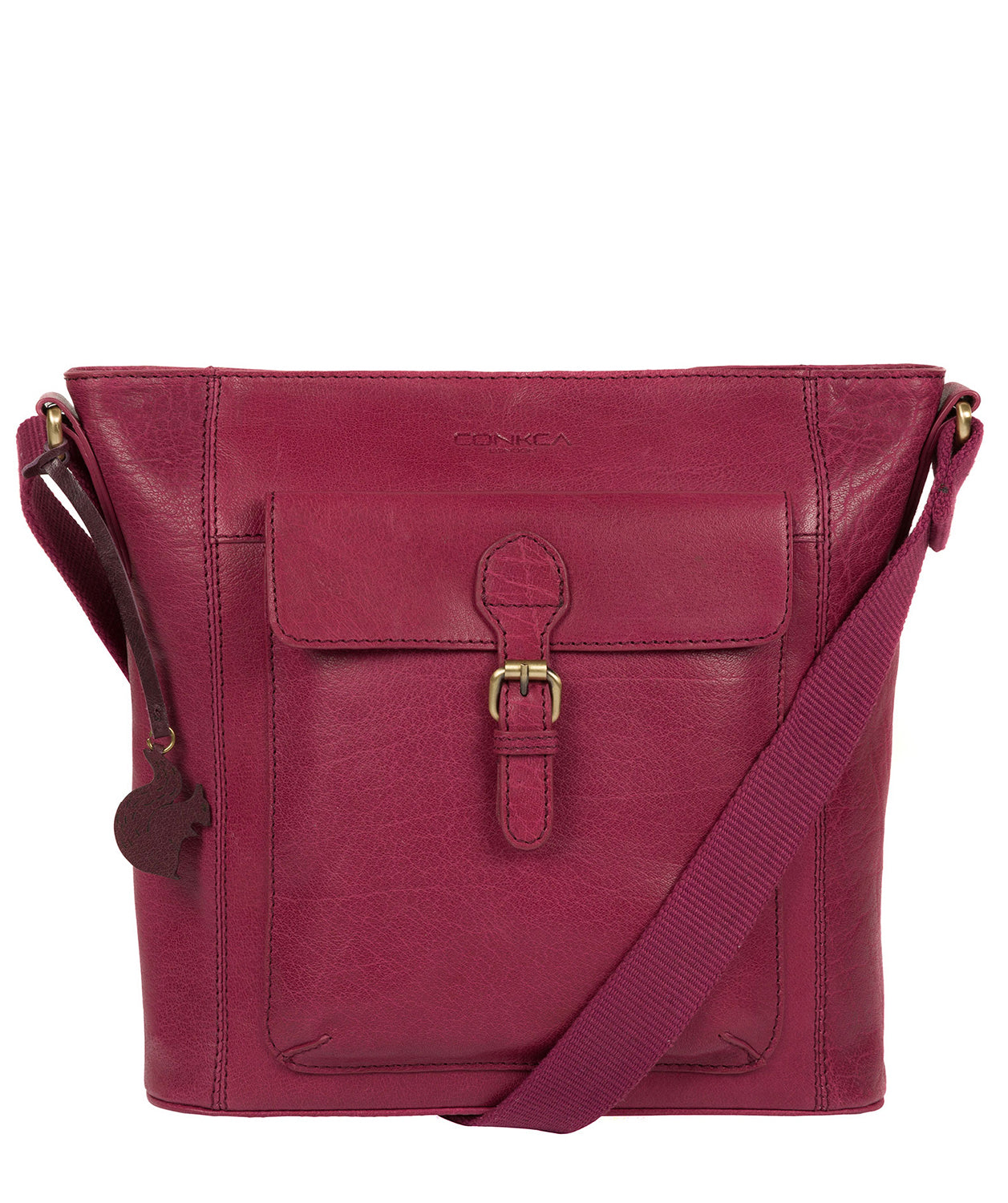 'Vonda' Orchid Leather Cross Body Bag image 1