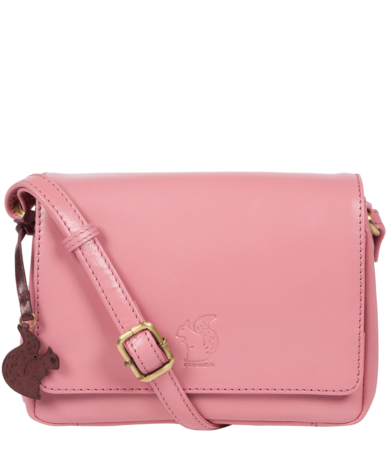 'Marta' Blush Leather Cross Body Bag