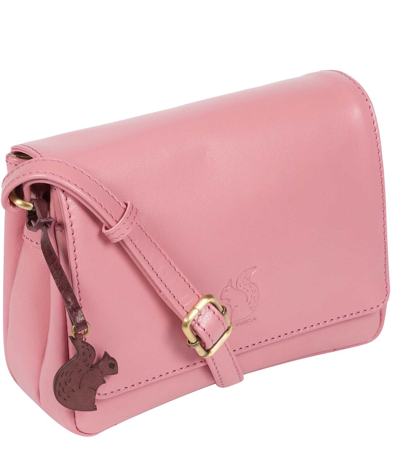 'Marta' Blush Leather Cross Body Bag