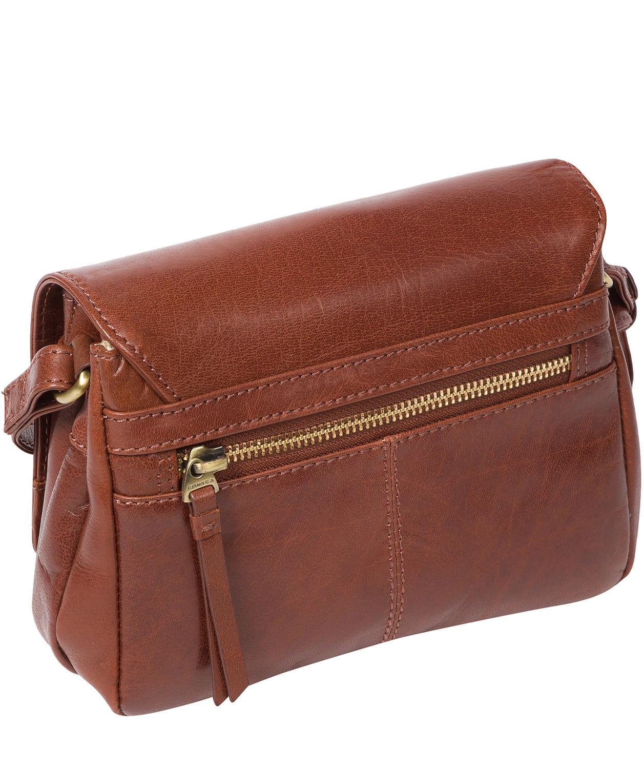 'Marta' Conker Brown Leather Cross Body Bag