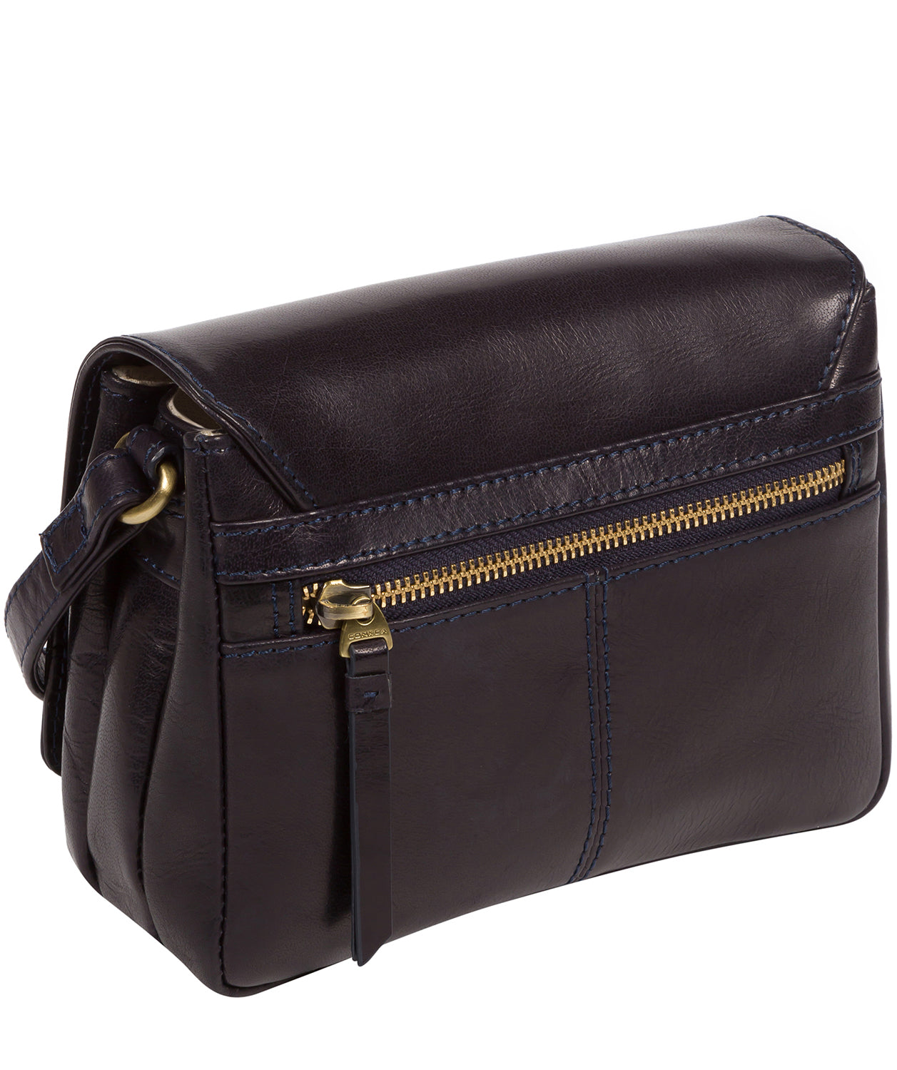 'Marta' Navy Leather Cross Body Bag