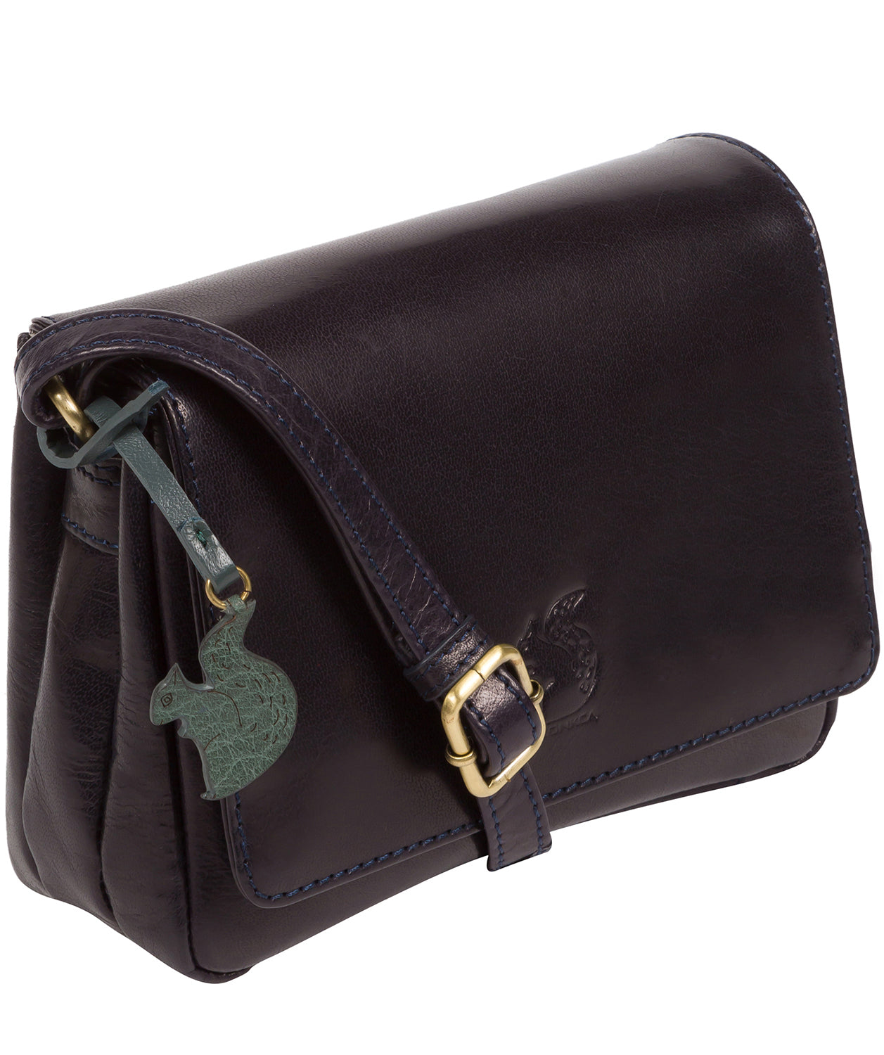 'Marta' Navy Leather Cross Body Bag