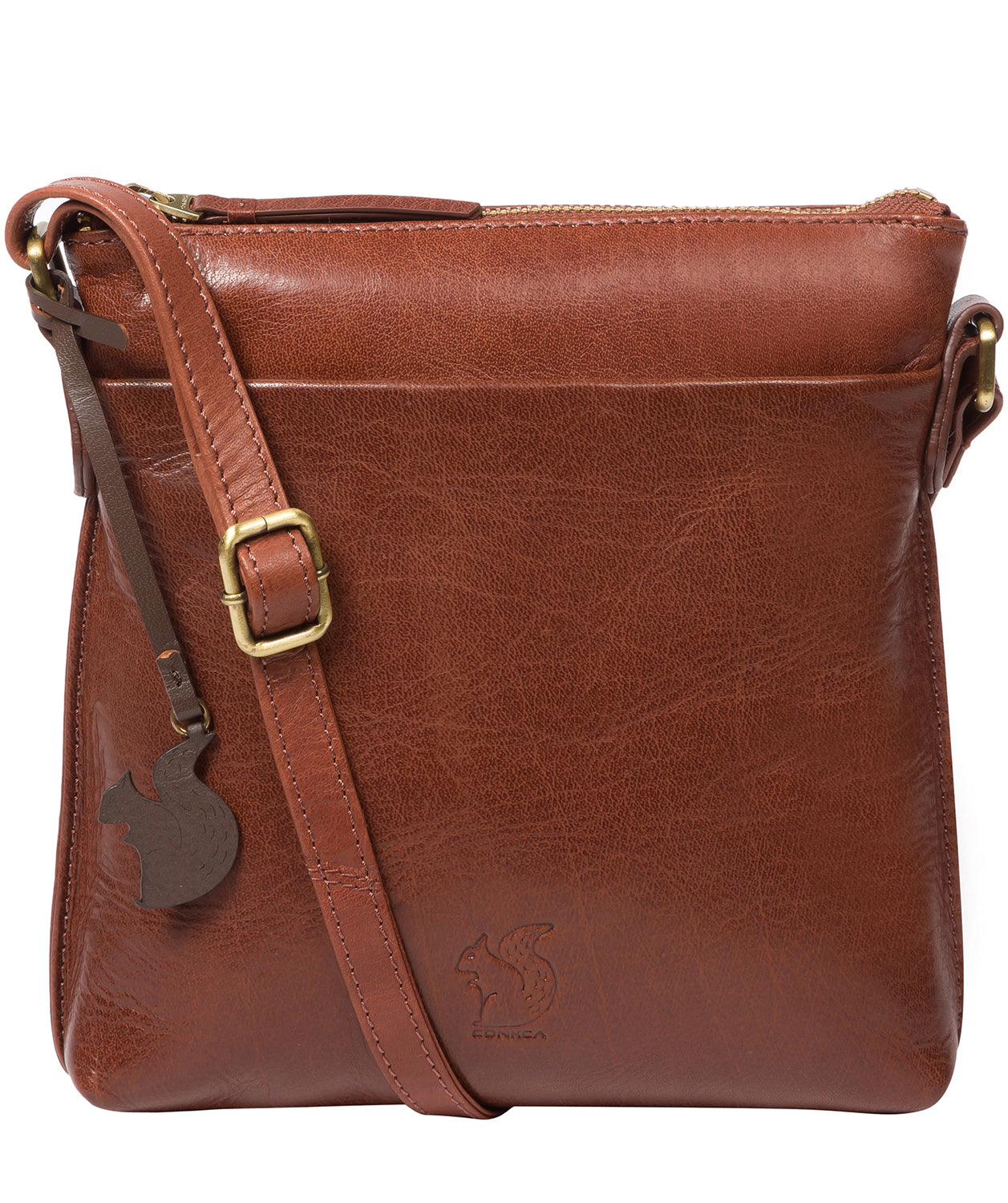 'Nikita' Conker Brown Leather Cross Body Bag