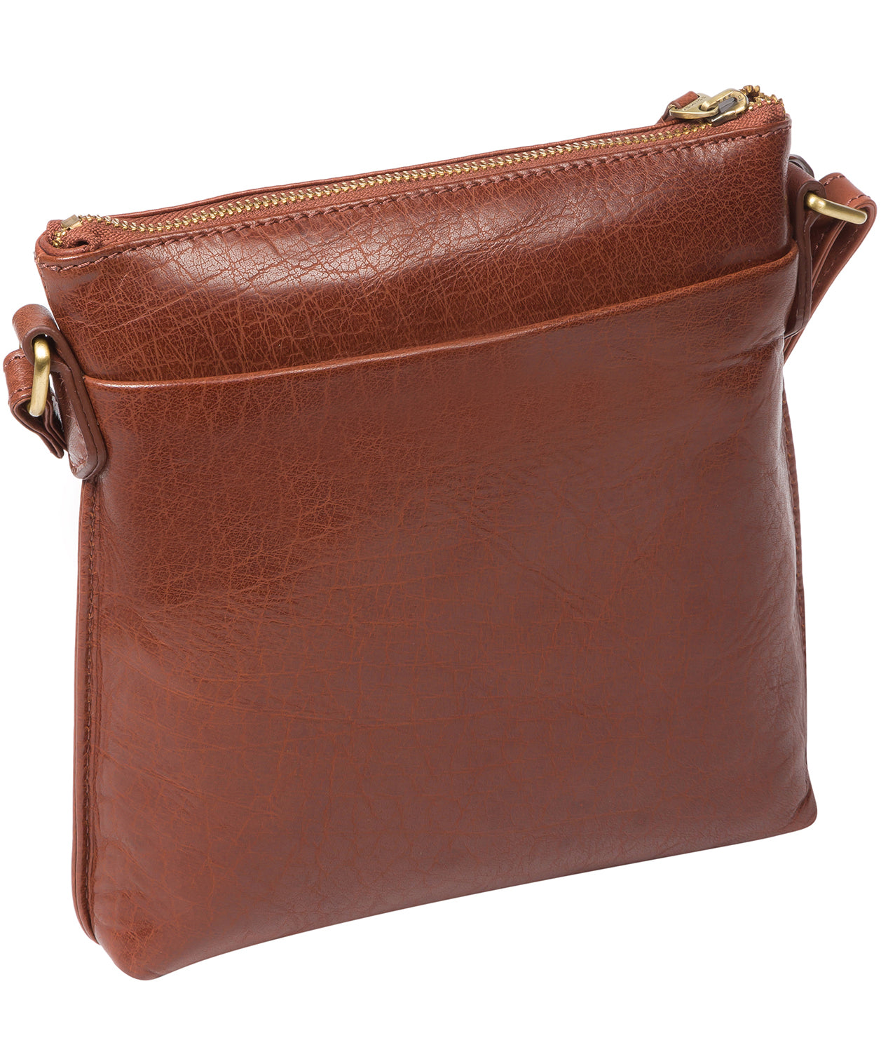 'Nikita' Conker Brown Leather Cross Body Bag