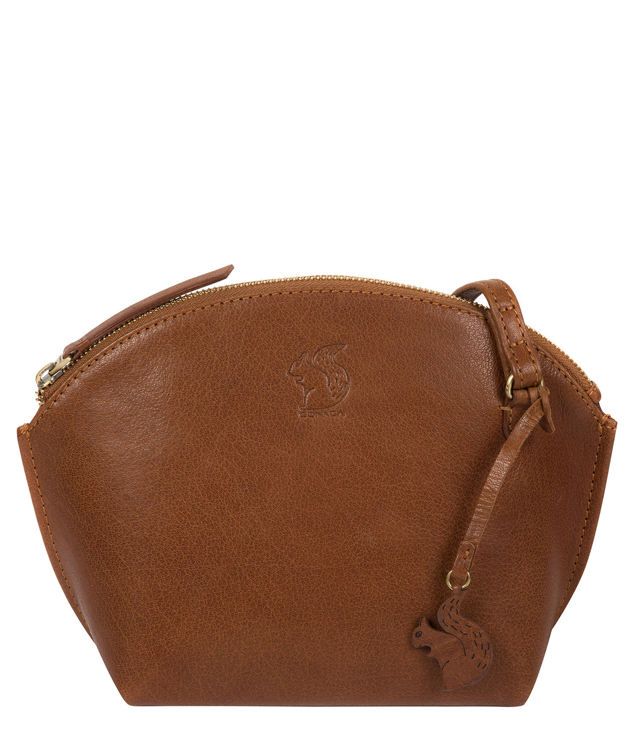 'Wym' Dark Tan Leather Cross Body Bag Pure Luxuries London