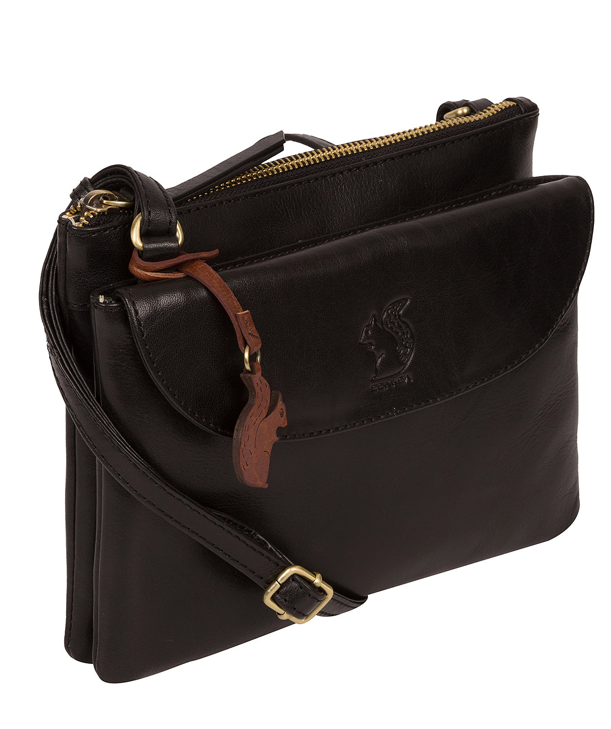 'Tillie' Black Leather Cross Body Bag