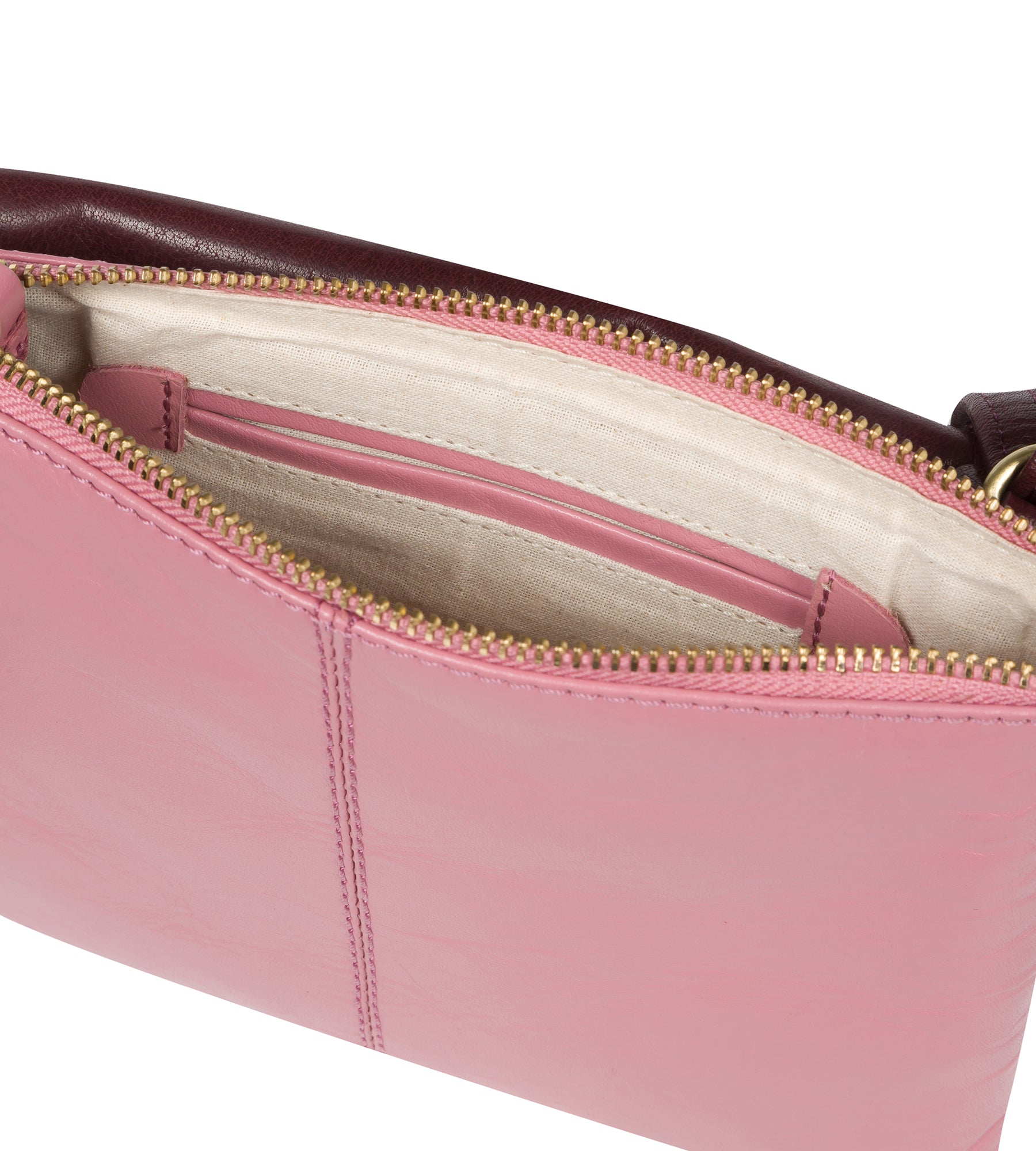 'Tillie' Blush Pink & Plum Leather Cross Body Bag