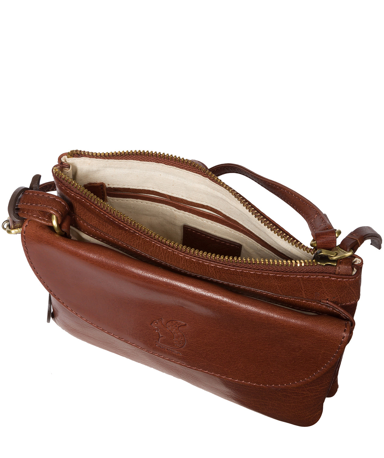 'Tillie' Conker Brown Leather Cross Body Bag