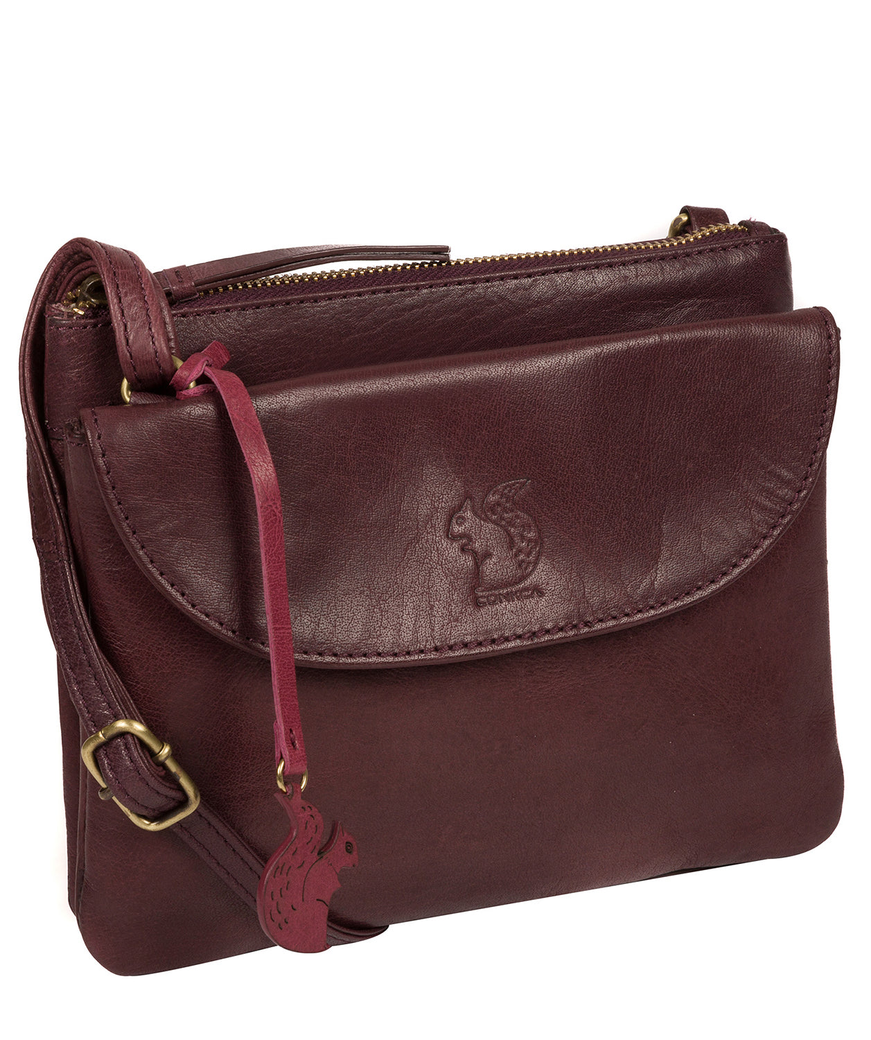 'Tillie' Plum Leather Cross Body Bag image 5