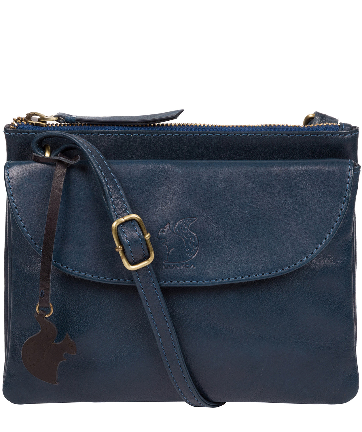 'Tillie' Snorkel Blue Leather Cross Body Bag image 1