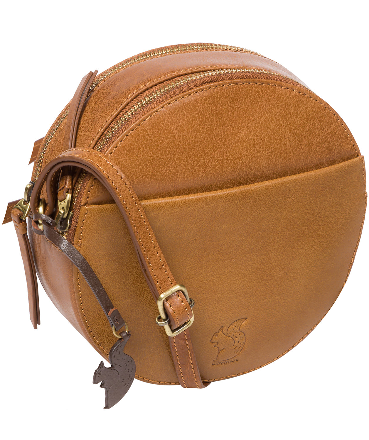 'Rolla' Dark Tan Leather Cross Body Bag