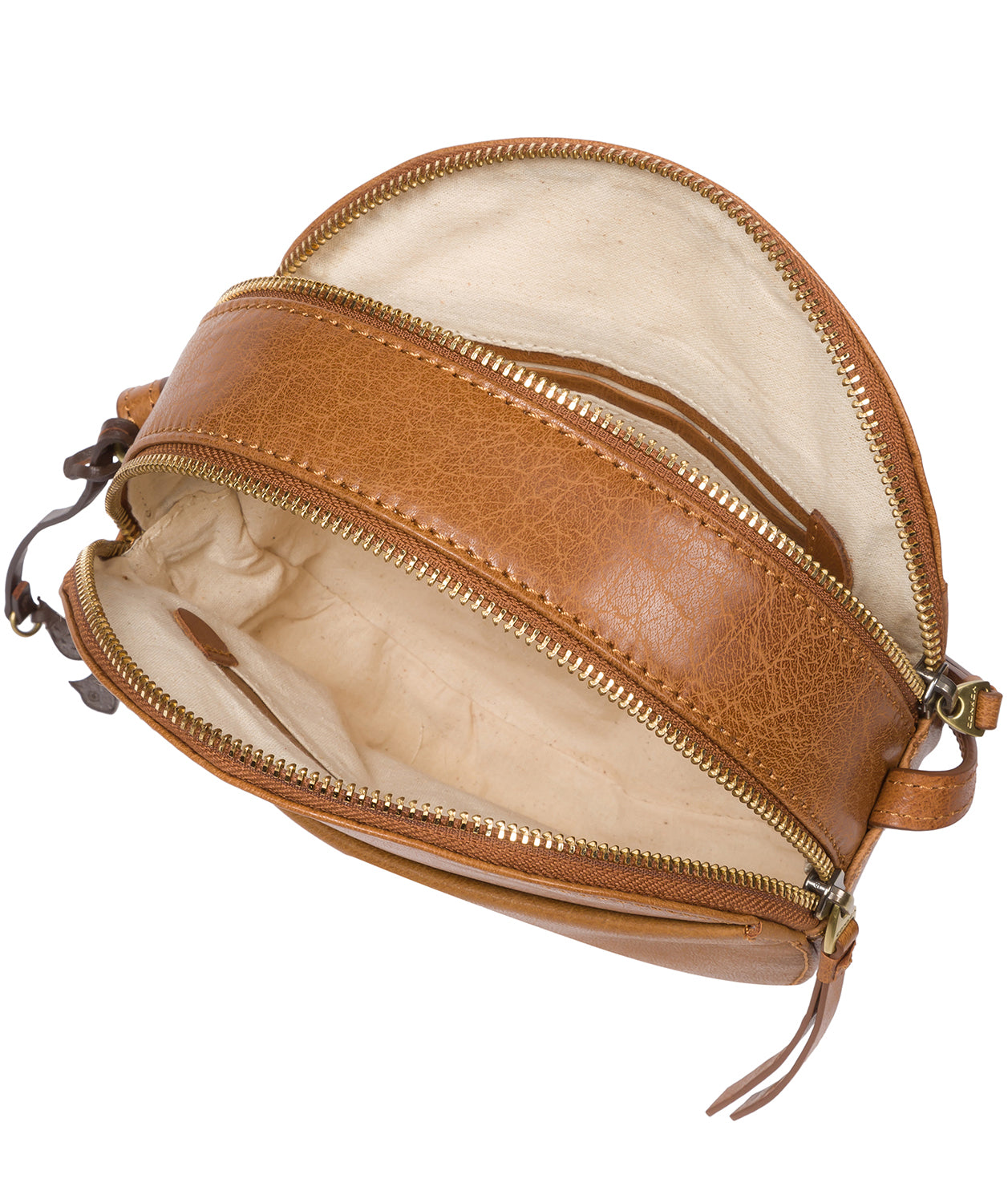 'Rolla' Dark Tan Leather Cross Body Bag