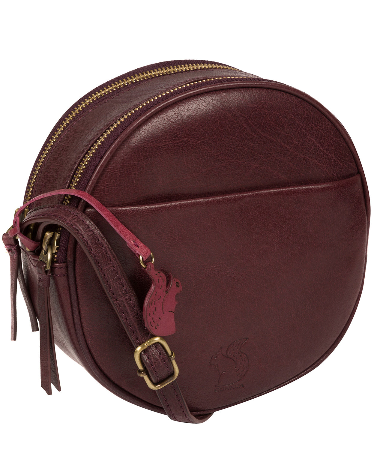 'Rolla' Plum Leather Cross Body Bag image 5