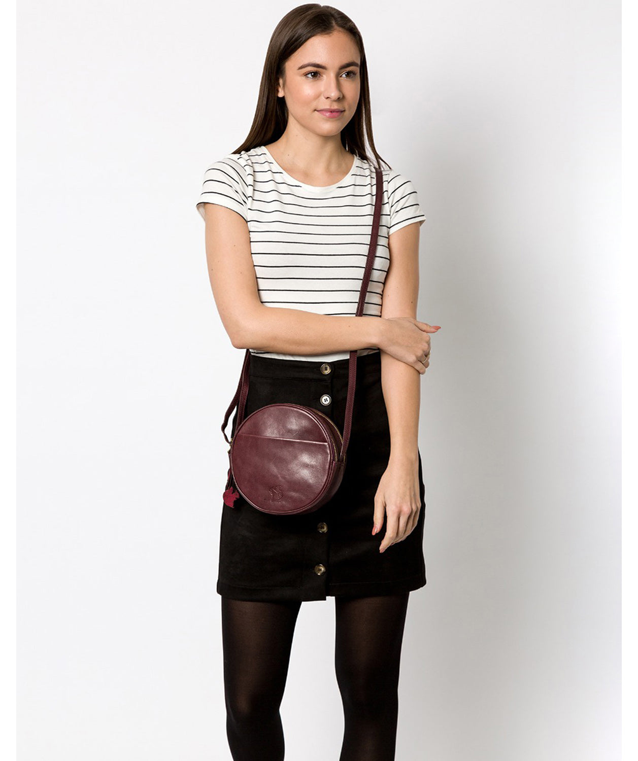 'Rolla' Plum Leather Cross Body Bag image 2