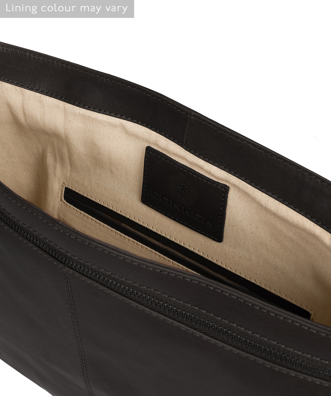 'Leao' Black Leather Messenger Bag image 4