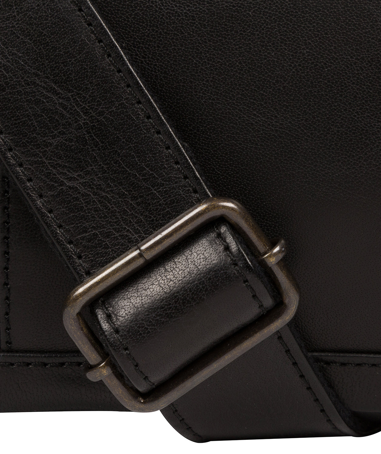 'Leao' Black Leather Messenger Bag image 6