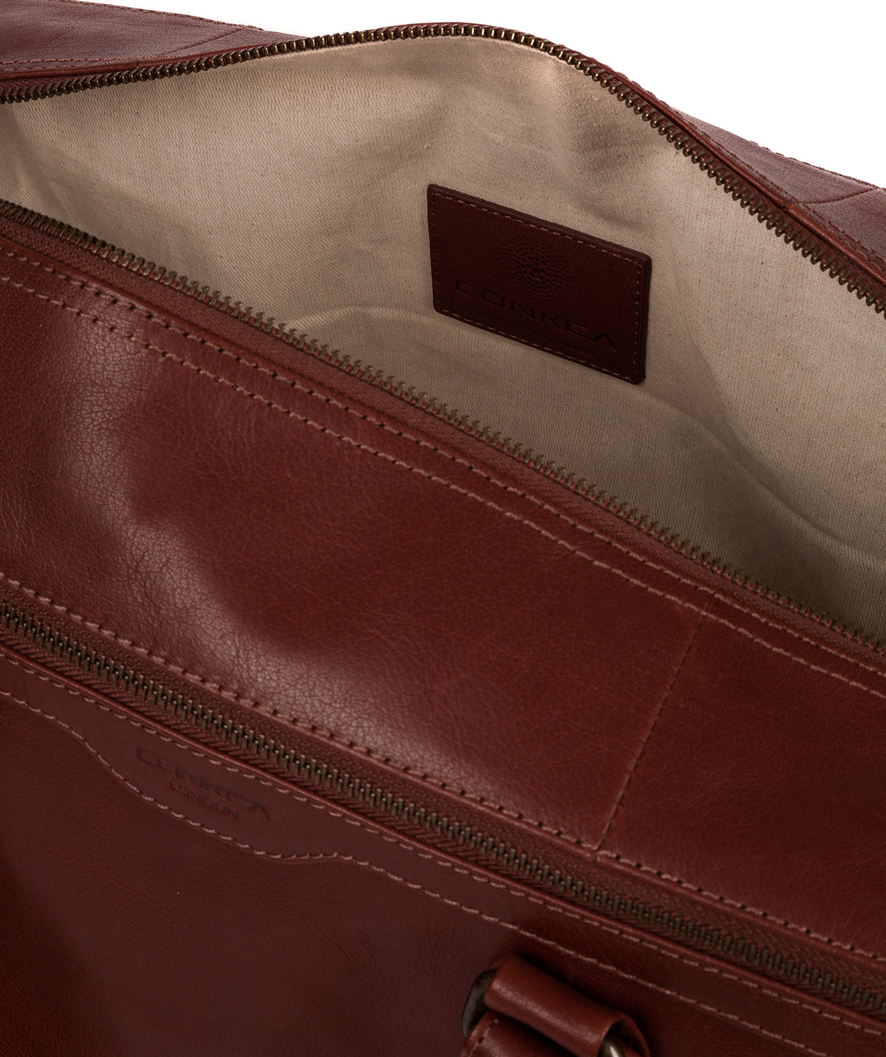 'Edu' Conker Brown Leather Holdall