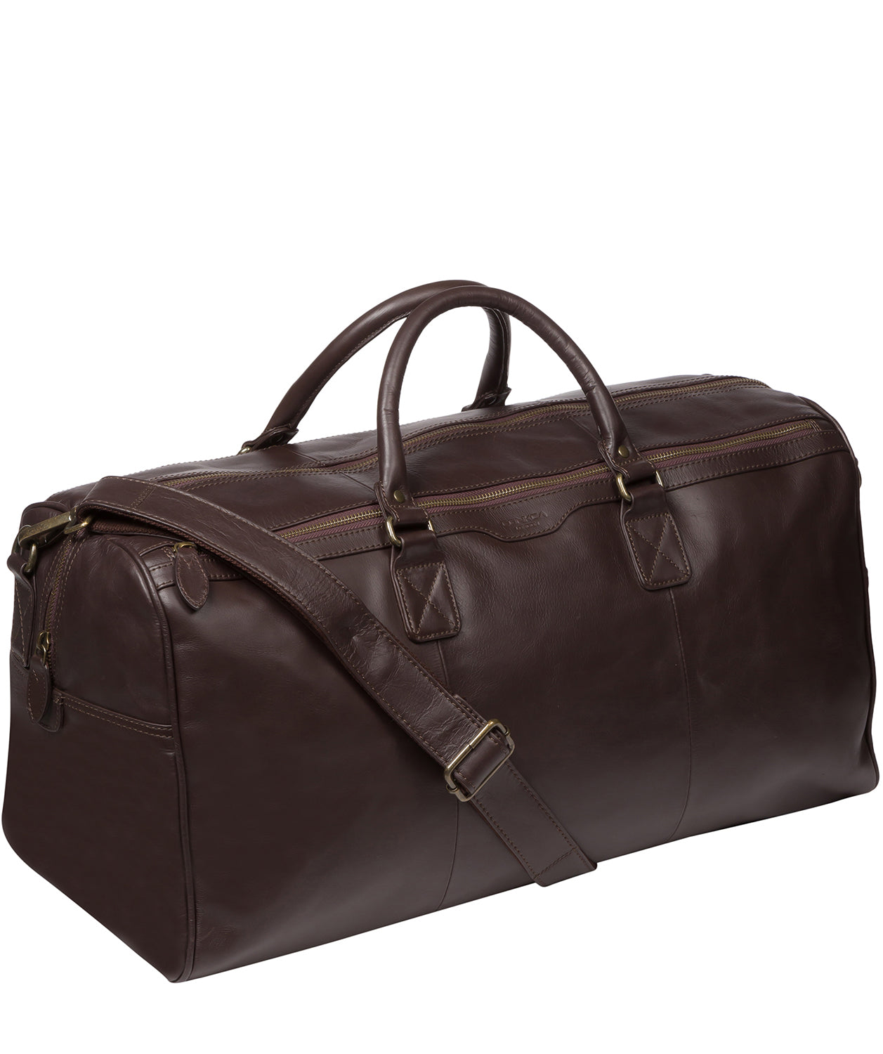 'Edu' Dark Brown Leather Holdall