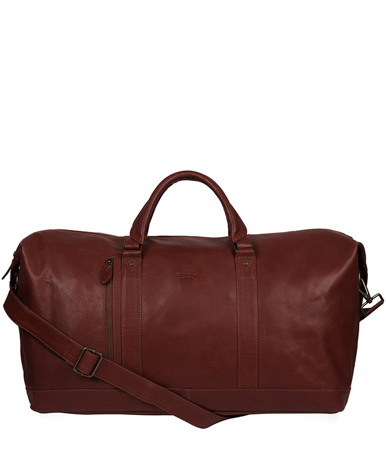 'Gerson' Conker Brown Leather Holdall