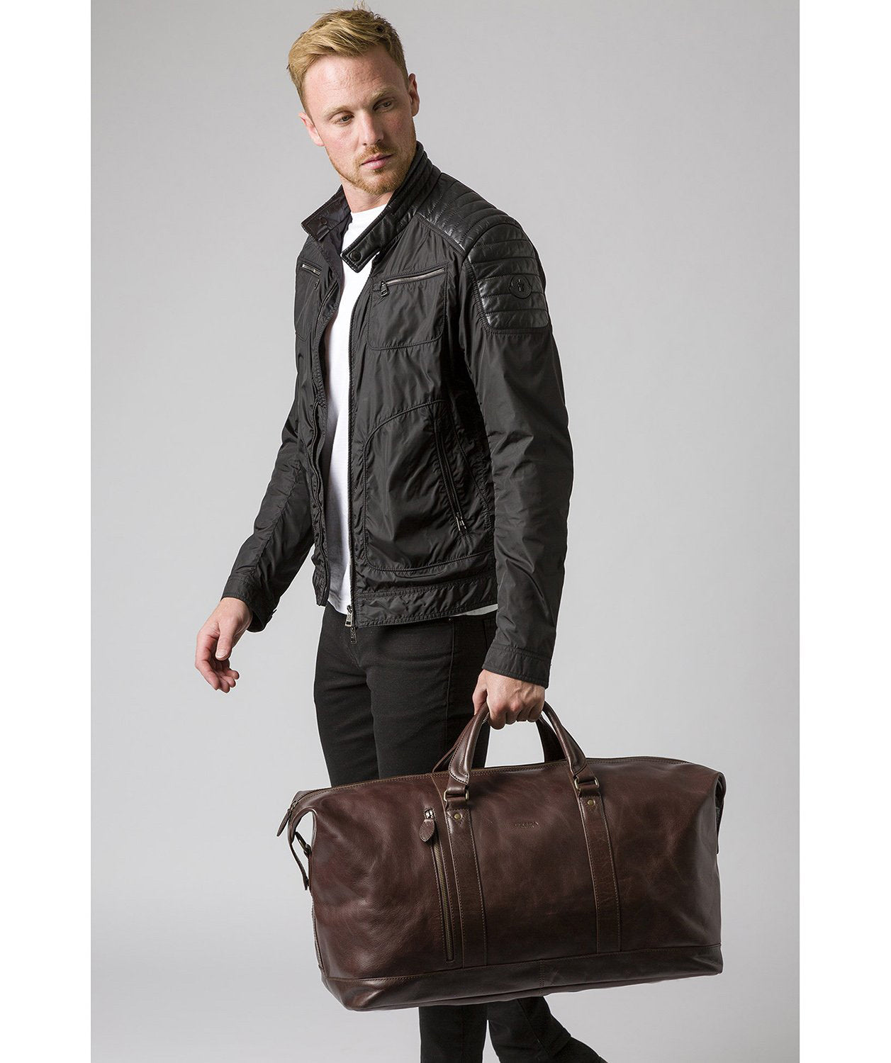 'Gerson' Dark Brown Leather Holdall