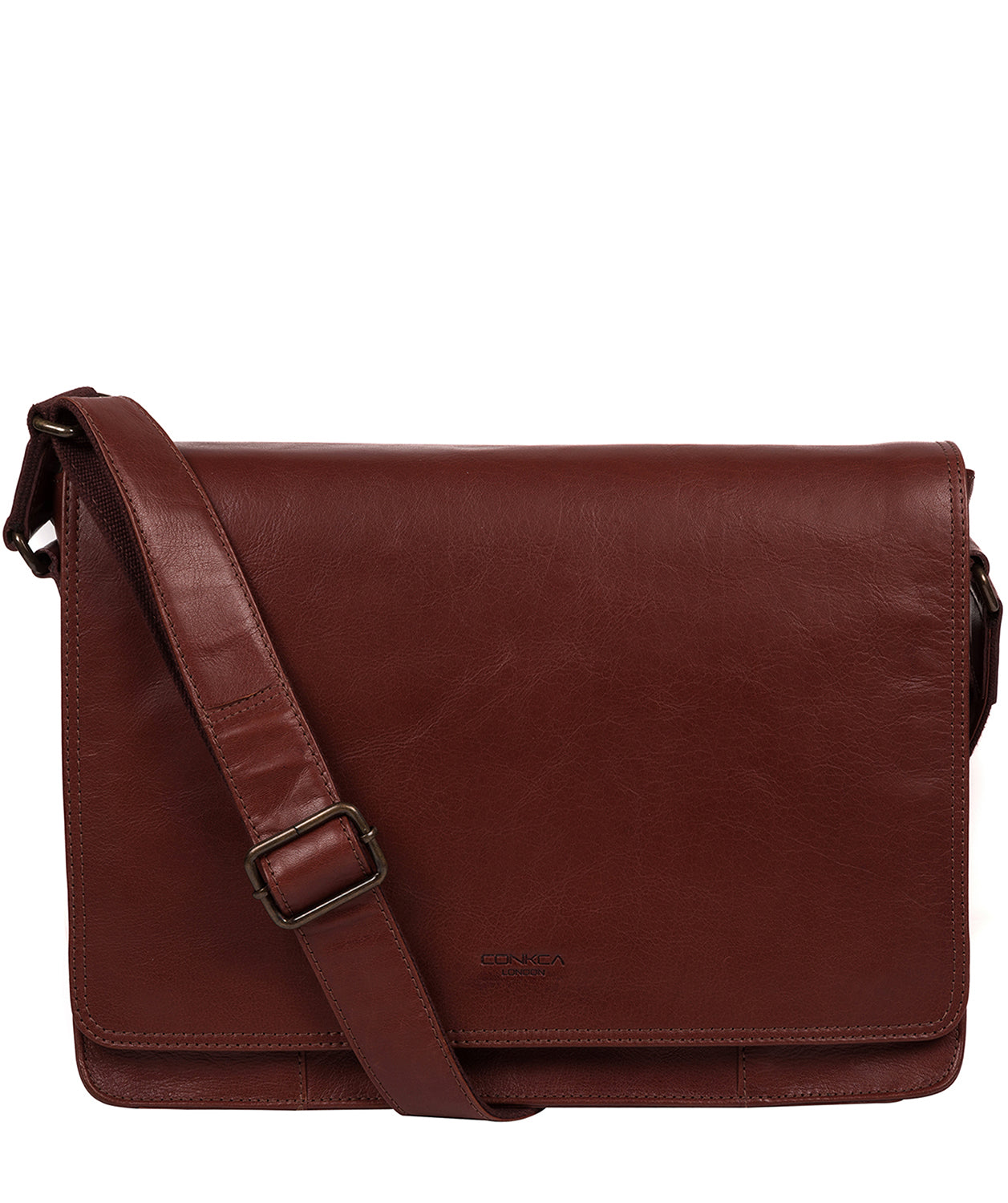 Brown Leather Messenger Bag 'Zagallo' by Conkca London – Pure Luxuries ...
