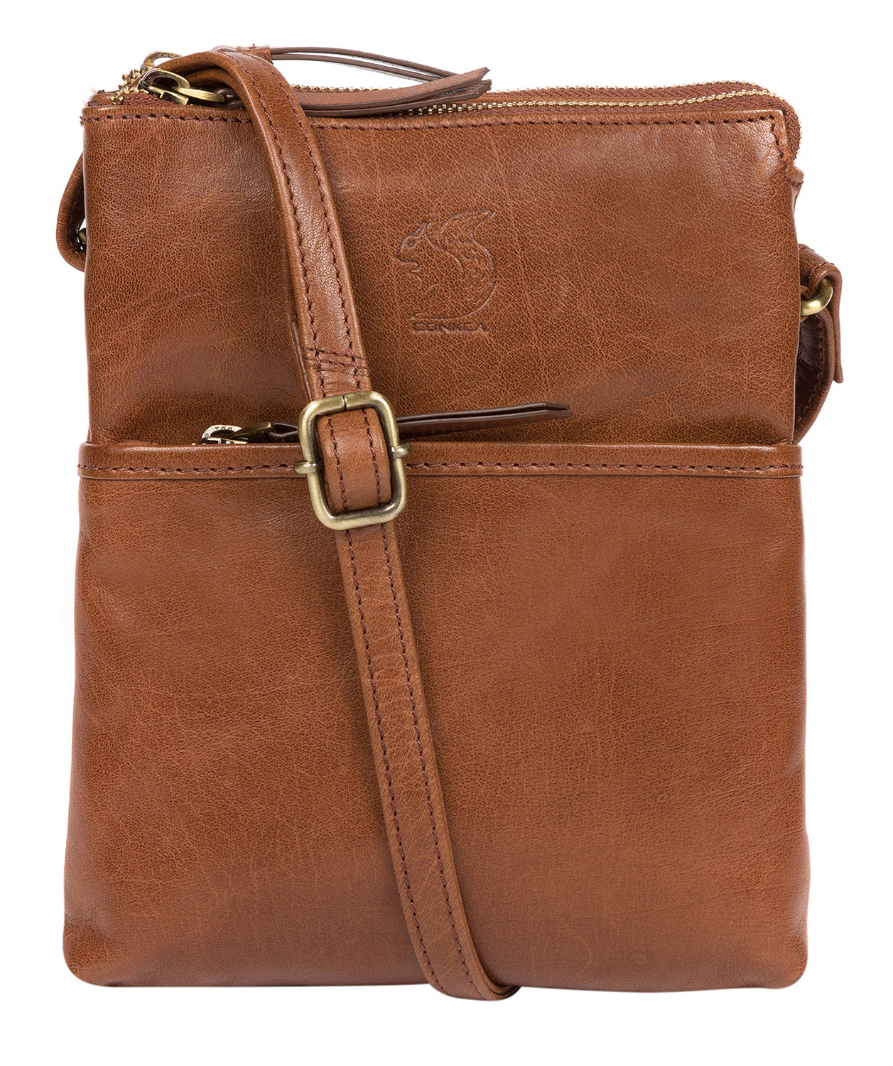 'Fernandez' Conker Brown Leather Cross Body Bag