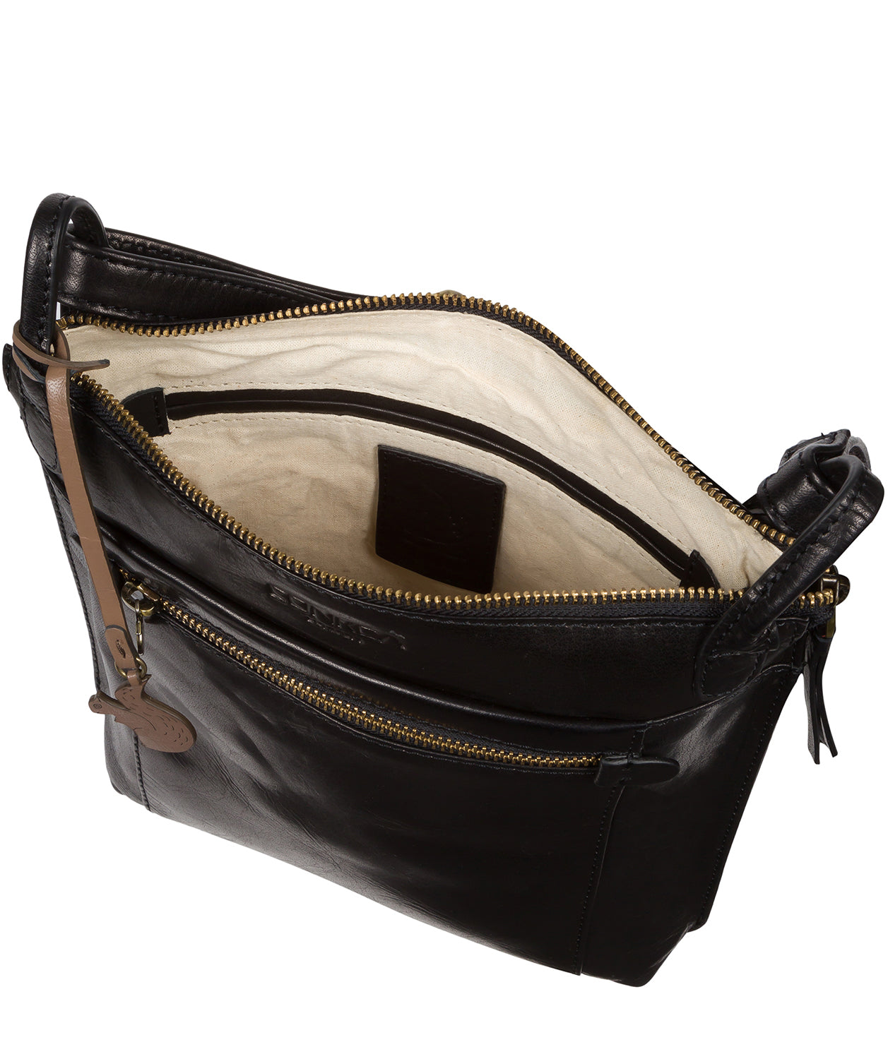 Conkca London Originals Collection #product-type#: 'Rego' Black Leather Cross Body Bag