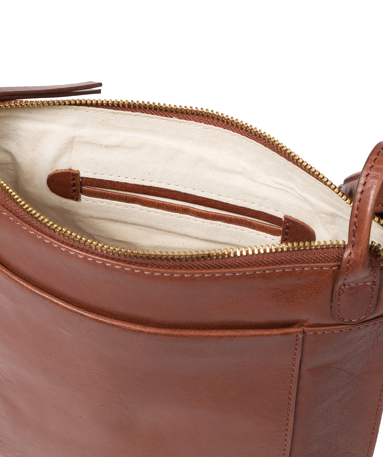 'Rego' Conker Brown Leather Cross Body Bag