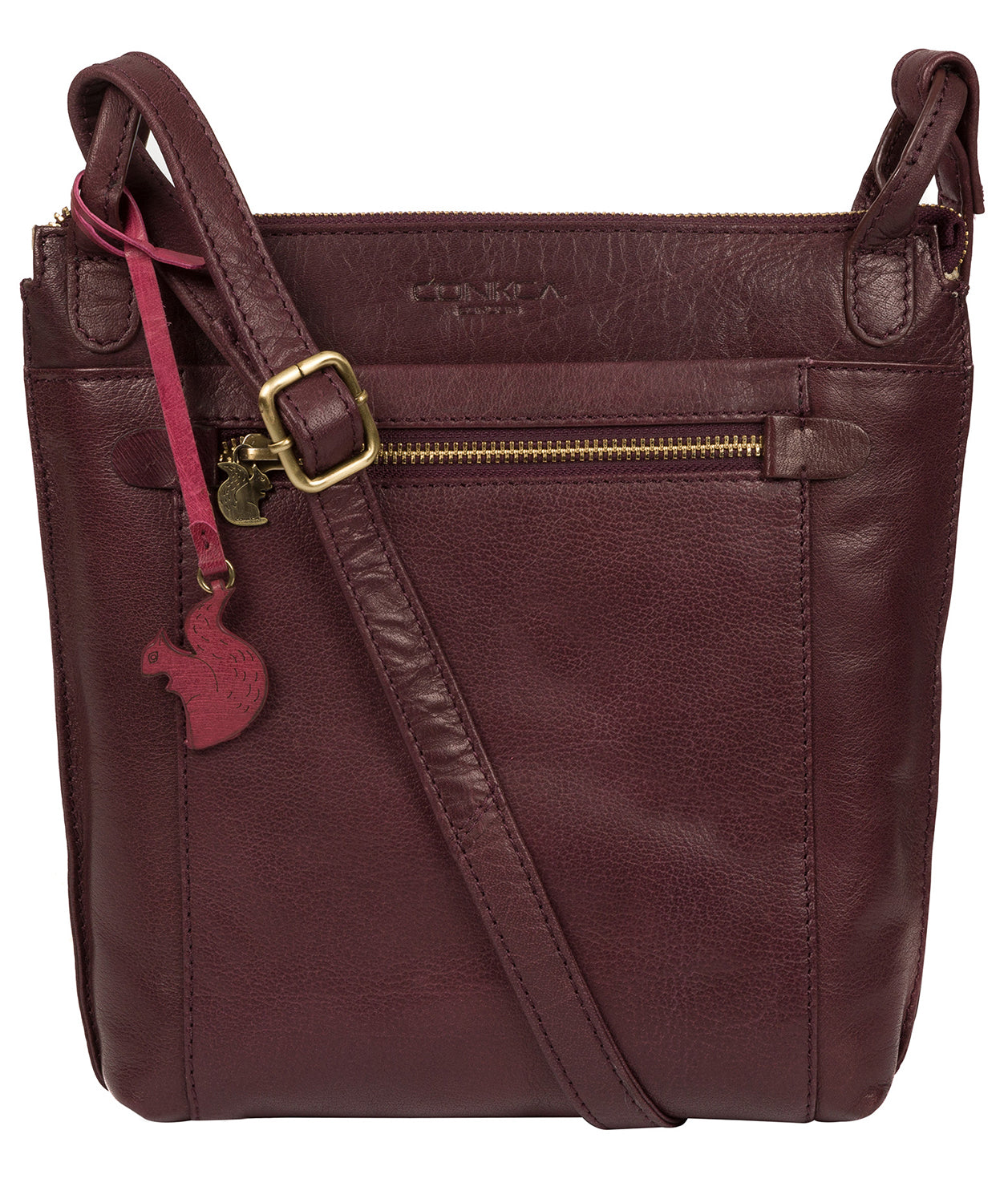 'Rego' Plum Leather Cross Body Bag image 1