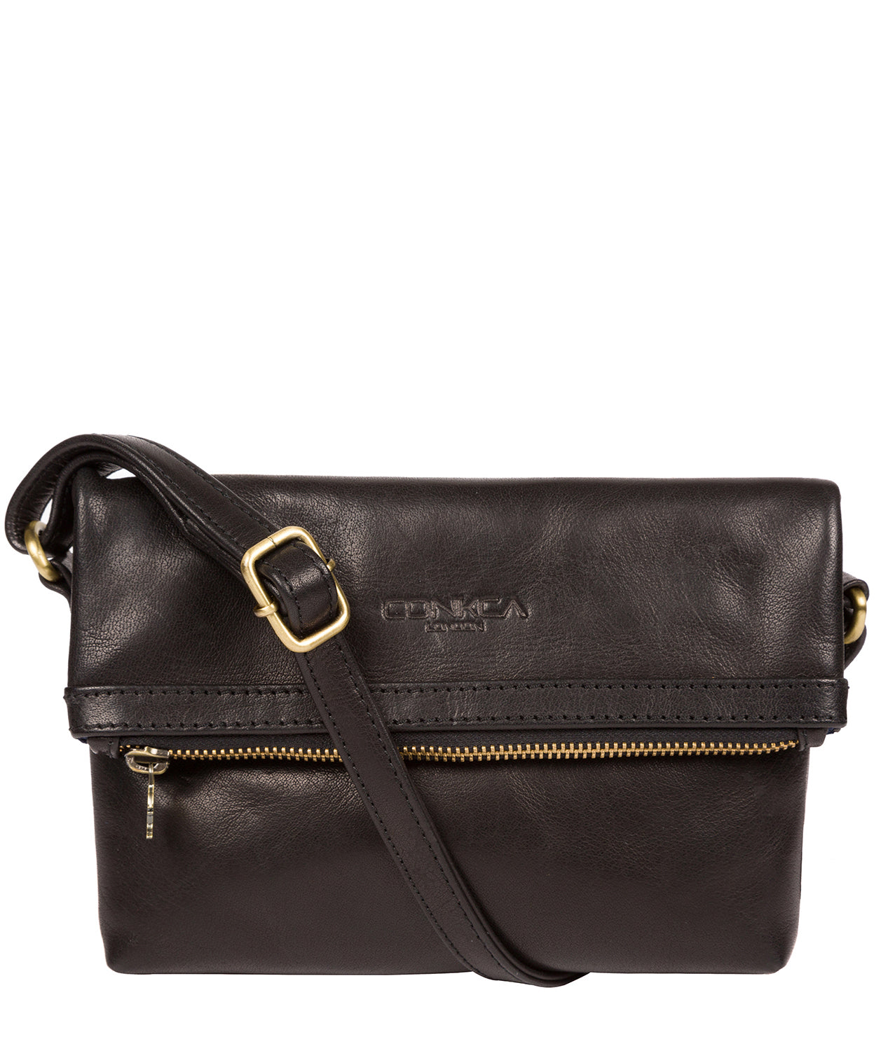 'Emin' Black Leather Cross Body Bag image 1