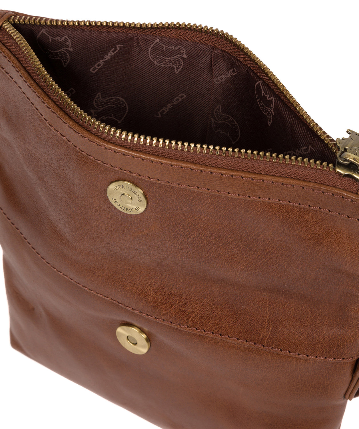 'Emin' Conker Brown Leather Cross Body Bag image 4