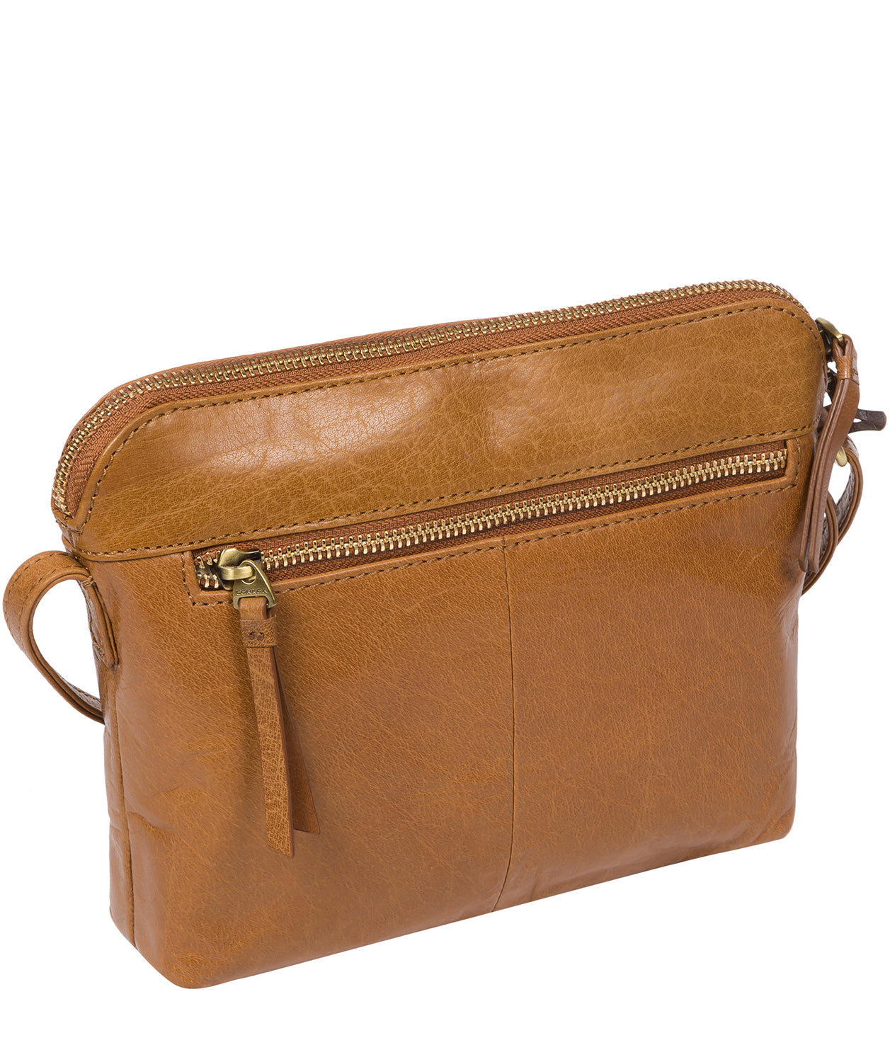 'Frida' Dark Tan Leather Cross Body Bag