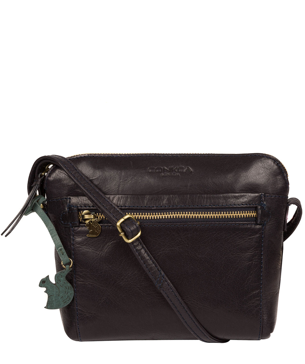 'Frida' Navy Leather Cross Body Bag image 1