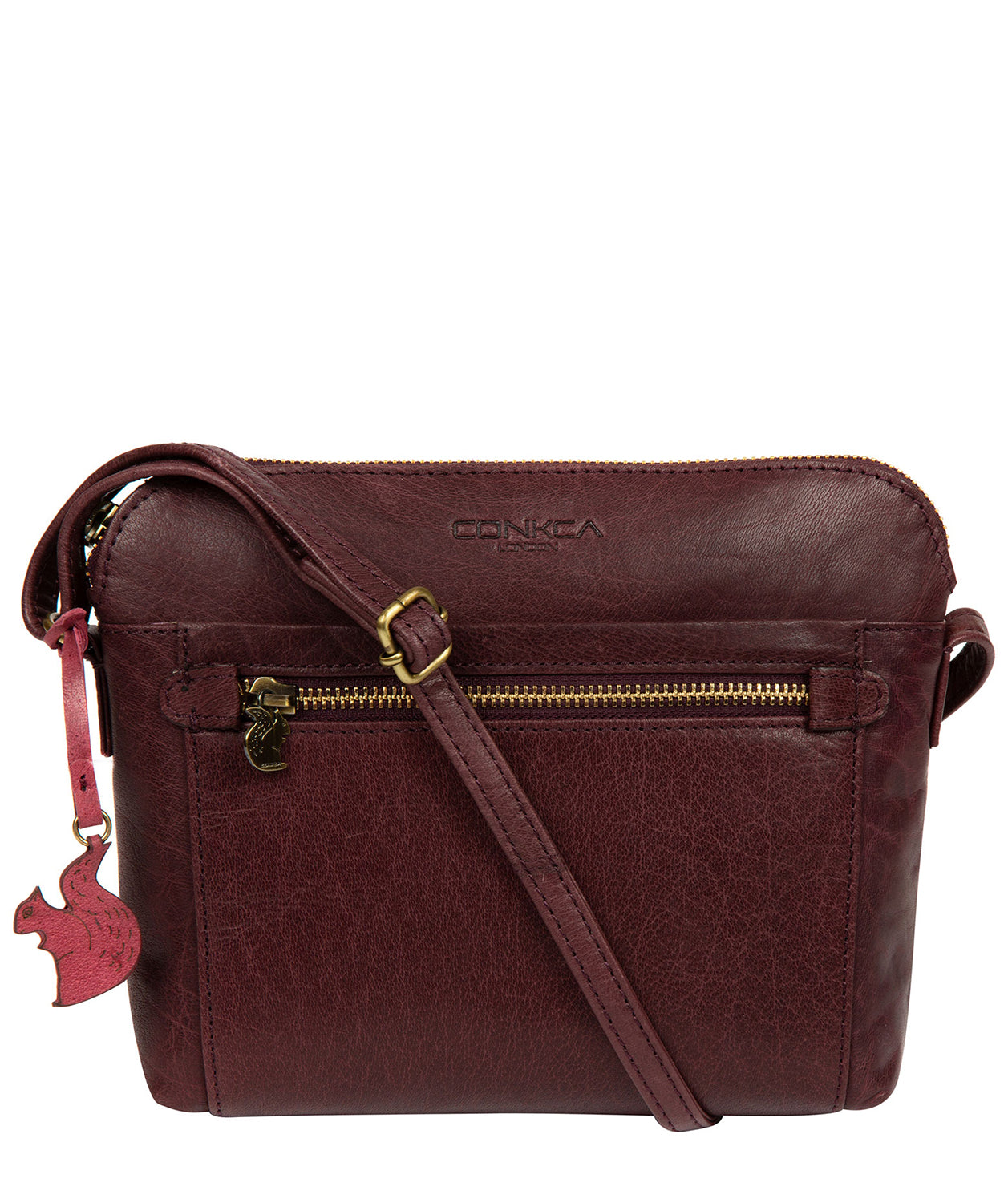 'Frida' Plum Leather Cross Body Bag image 1