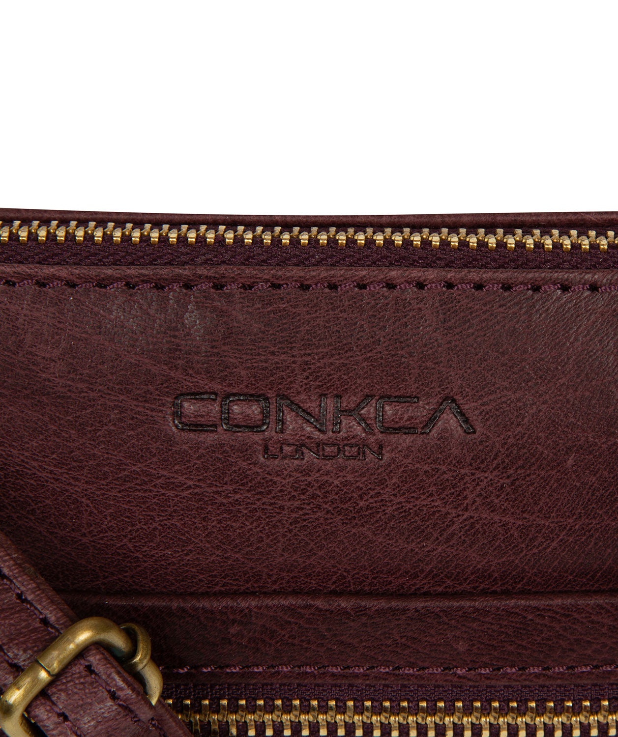 'Frida' Plum Leather Cross Body Bag image 6