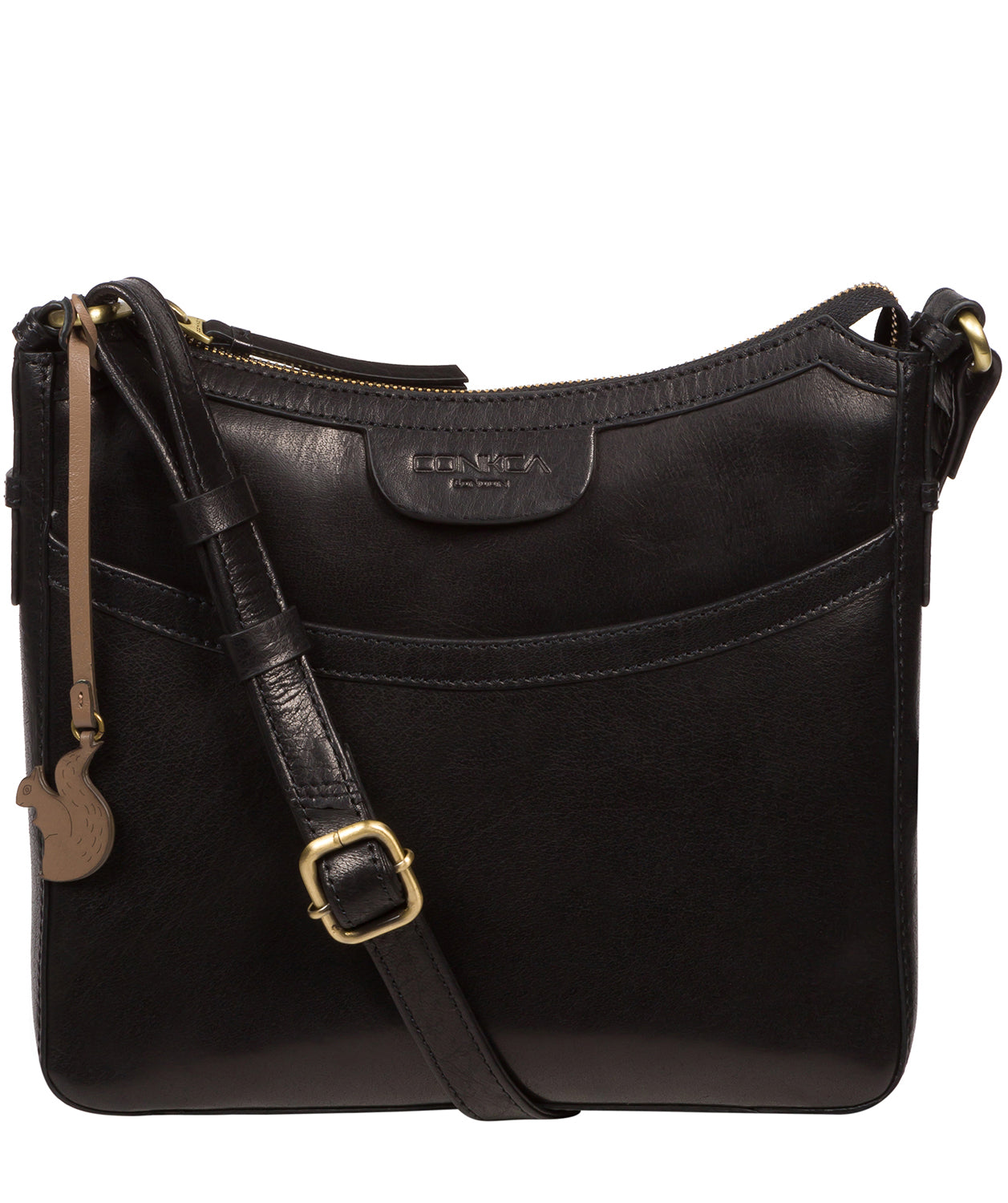 'Tamara' Black Leather Cross Body Bag