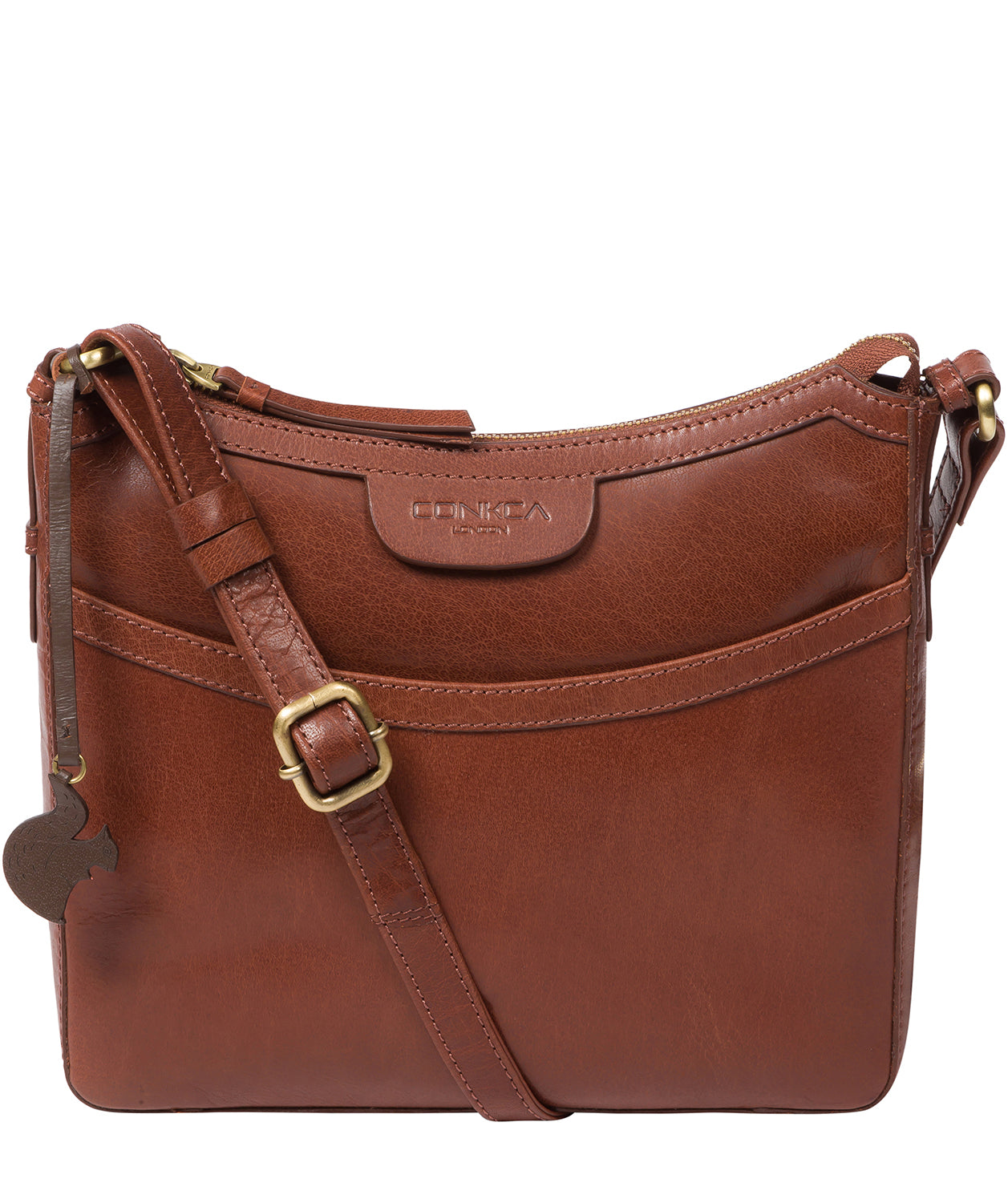 'Tamara' Conker Brown Leather Cross Body Bag