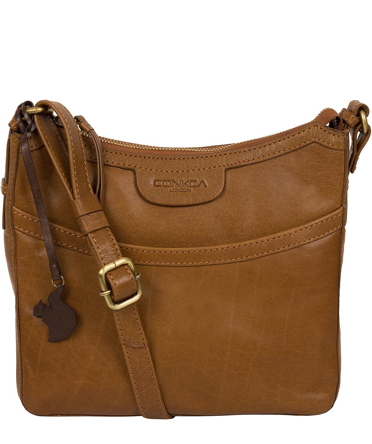 'Tamara' Dark Tan Leather Cross Body Bag