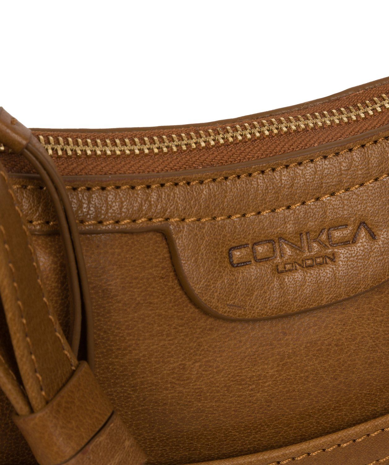 'Tamara' Dark Tan Leather Cross Body Bag