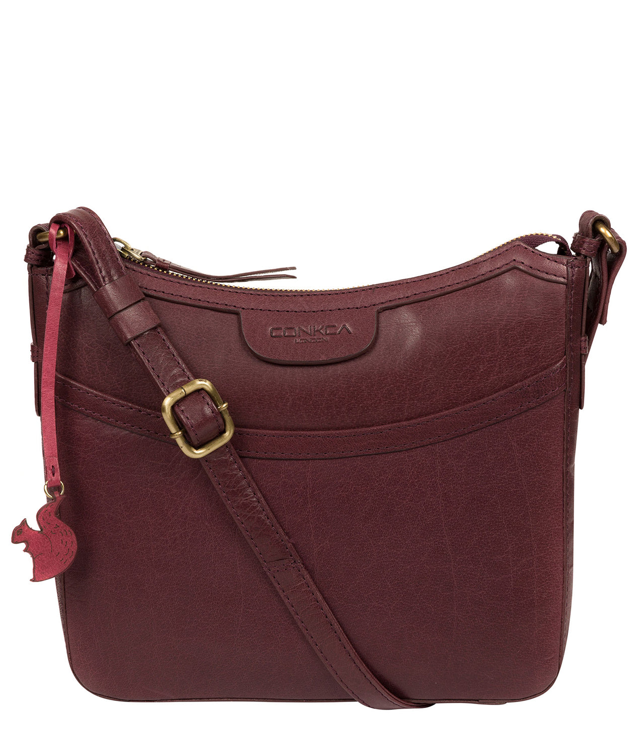 'Tamara' Plum Leather Cross Body Bag image 1