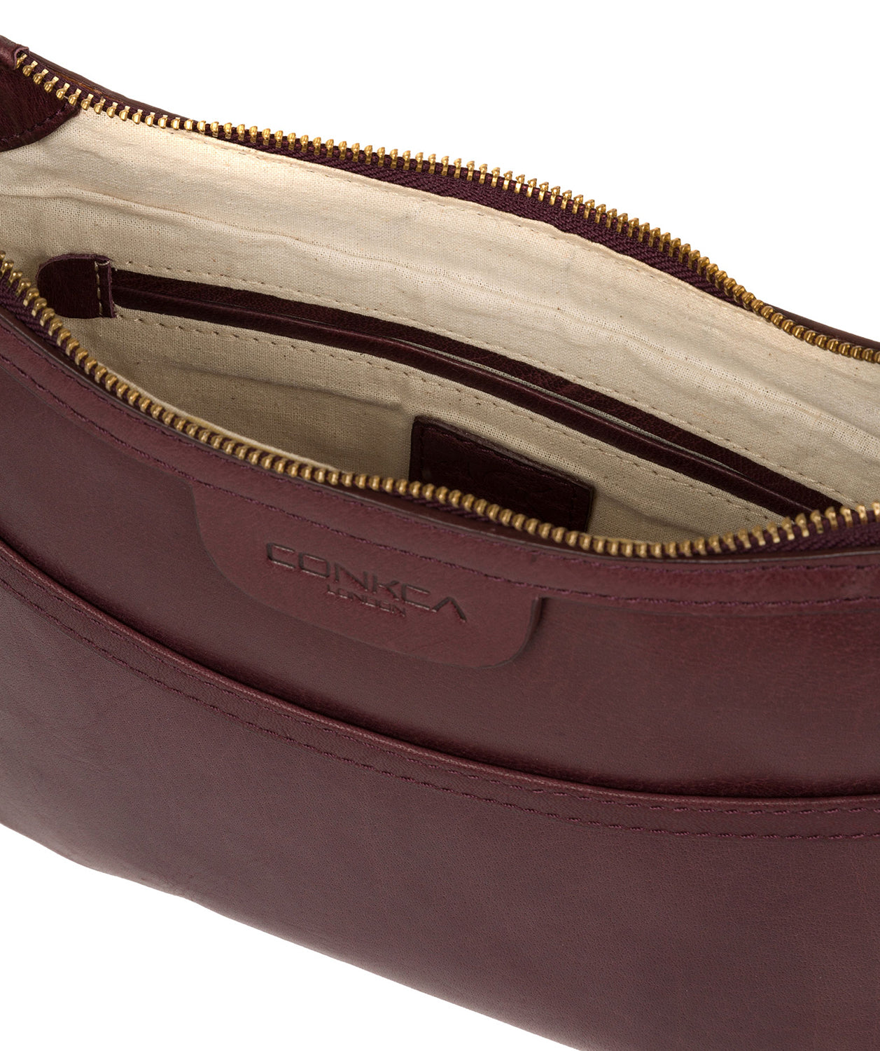 'Tamara' Plum Leather Cross Body Bag image 4