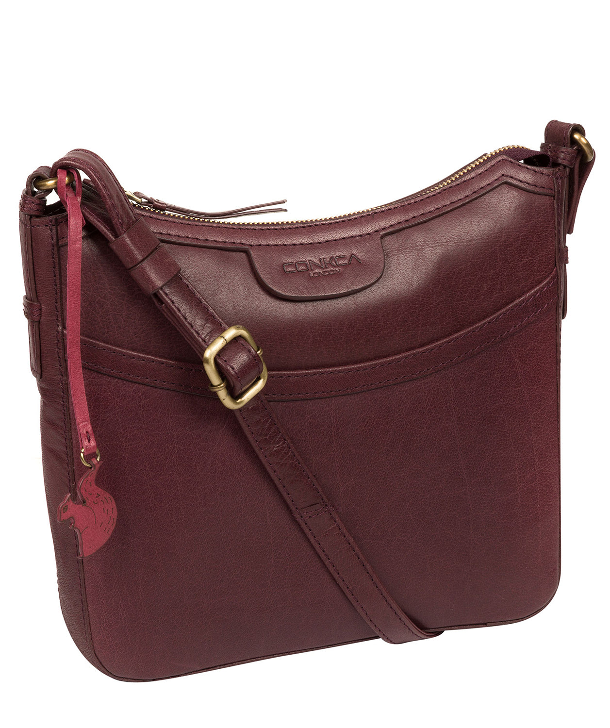 'Tamara' Plum Leather Cross Body Bag image 5