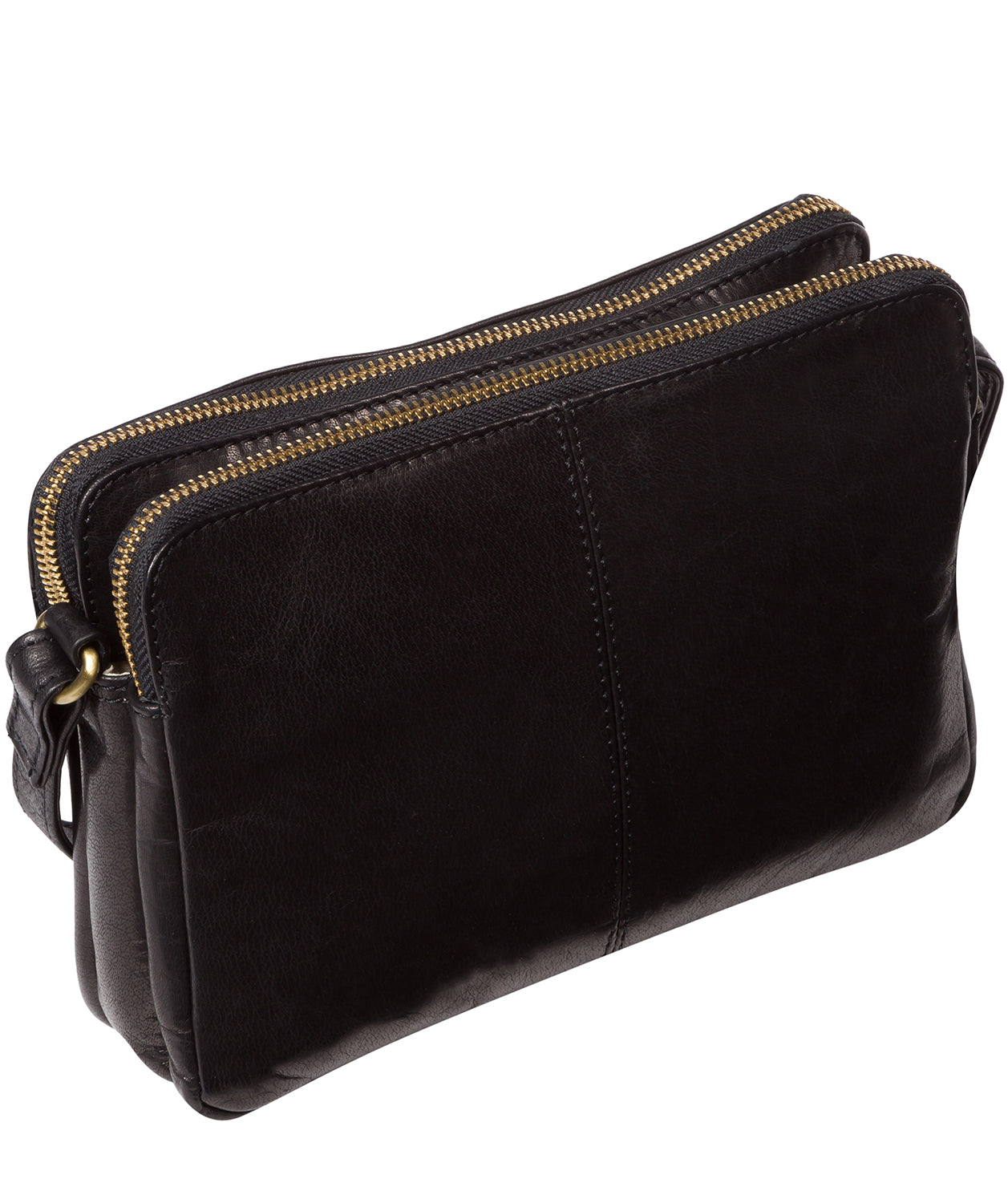 'Drew' Black Leather Cross Body Bag