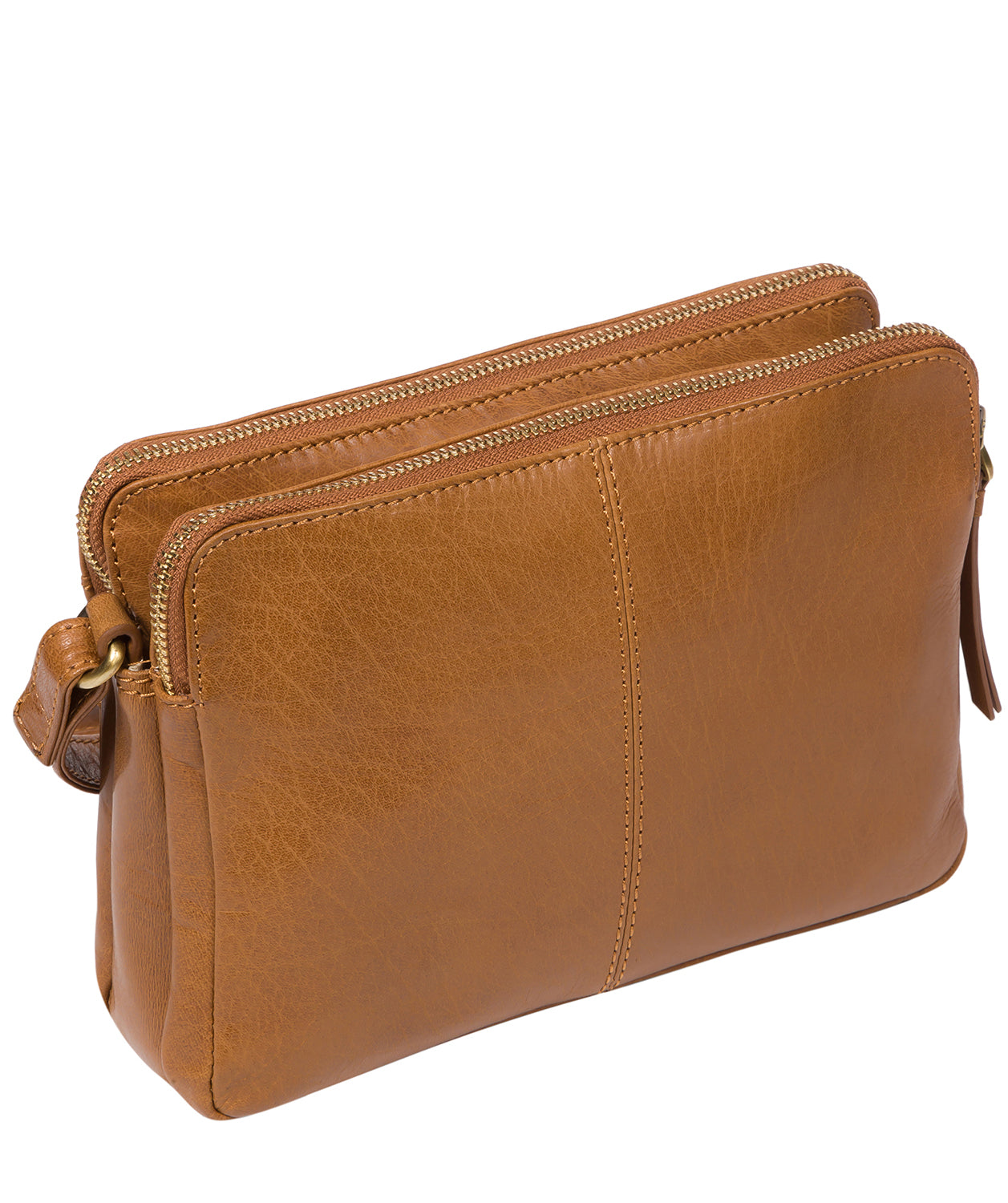 'Drew' Dark Tan Leather Cross Body Bag