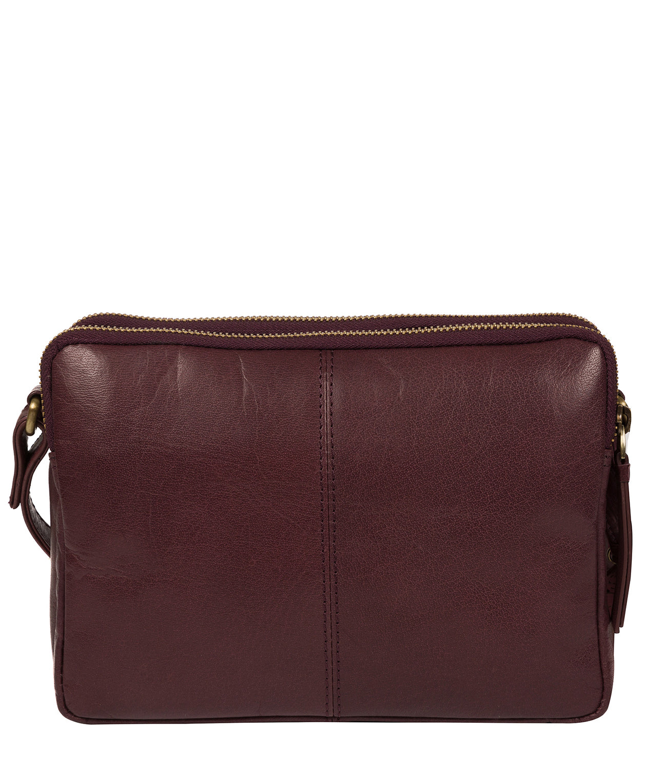 'Drew' Plum Leather Cross Body Bag Pure Luxuries London