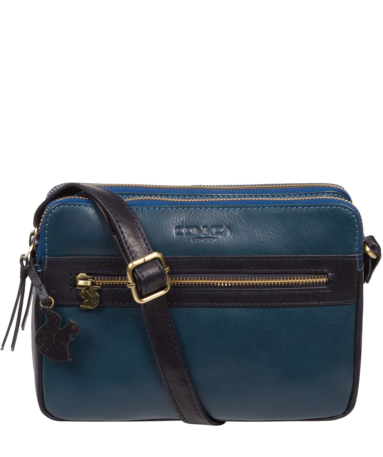 Blue Leather Crossbody Bag 'Drew' by Conkca London – Pure Luxuries London