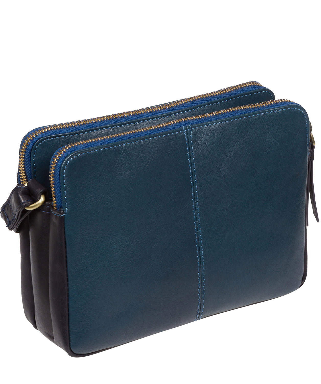 'Drew' Snorkel Blue & Navy Leather Cross Body Bag